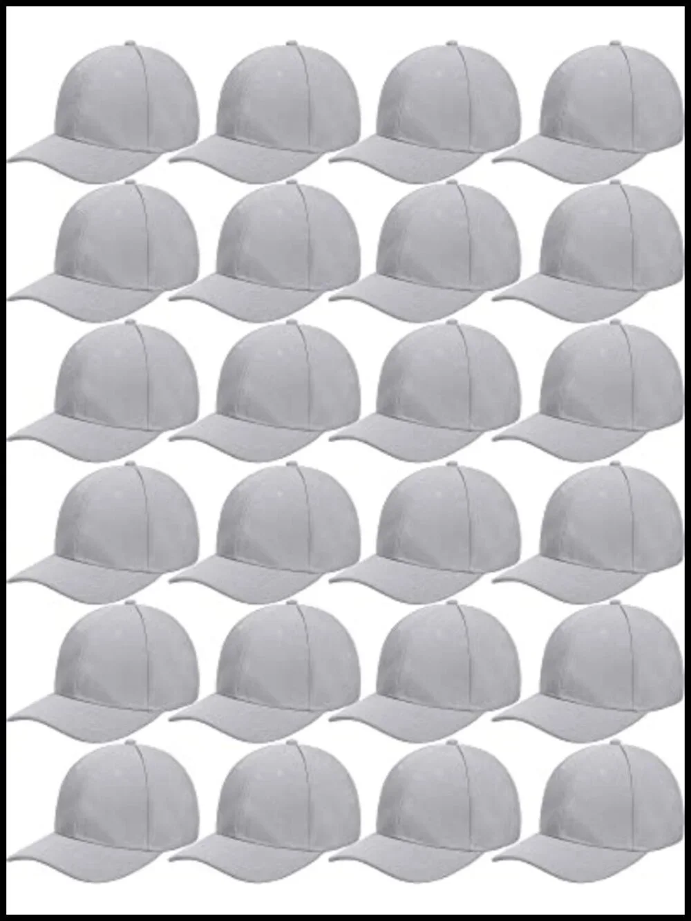 24 Pack Baseball Caps Adjustable Acrylic Blank Plain Hats